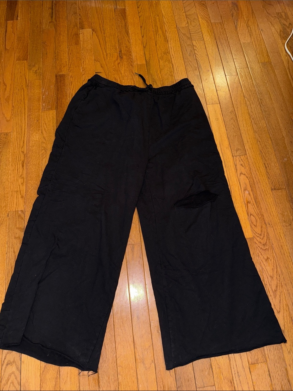 Zenana Outfitters Black Wide-Leg Relaxed Drawstring Pants